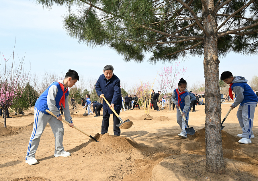 习近平在参加首都义务植树活动时强调 汇聚共建美丽中国磅礴力量 让祖国大地更加绿意盎然生机勃发